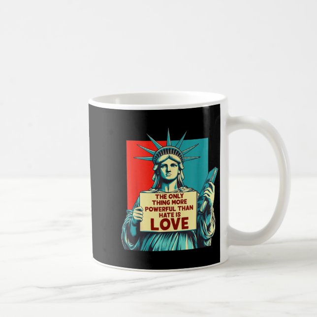 Det enda som är mäktigare än hat är kärlek  kaffemugg (Höger)