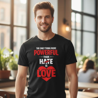 Det enda som är mäktigare än hat är kärlek t shirt