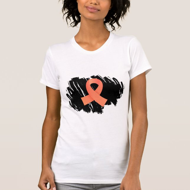 Det Endometrial cancerpersikabandet med klottrar T-shirt (Framsida)