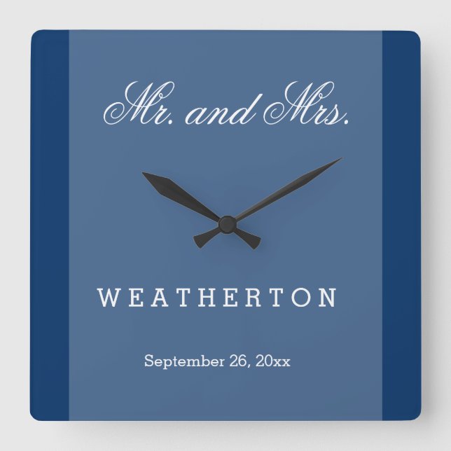 Det enkla stilherrskapet som gifta sig namn och, fyrkantig klocka (Framsida)