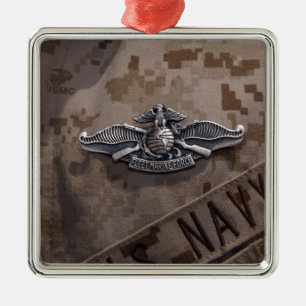 Det Enlisted hastiga marin- styrkakrig Julgransprydnad Metall