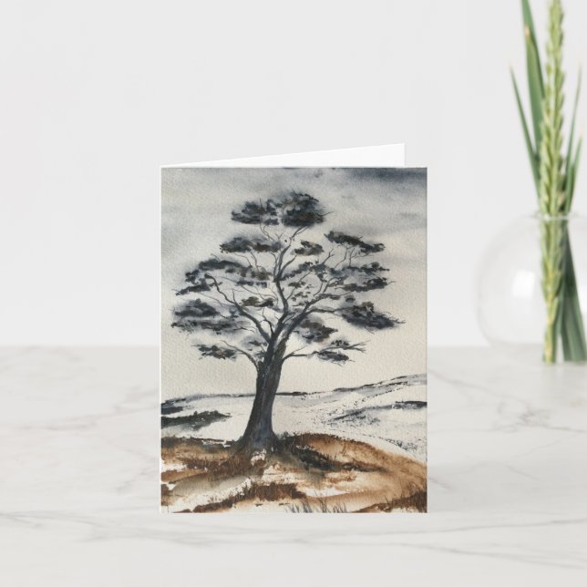 Det ensamma trädet kort (Framsida)