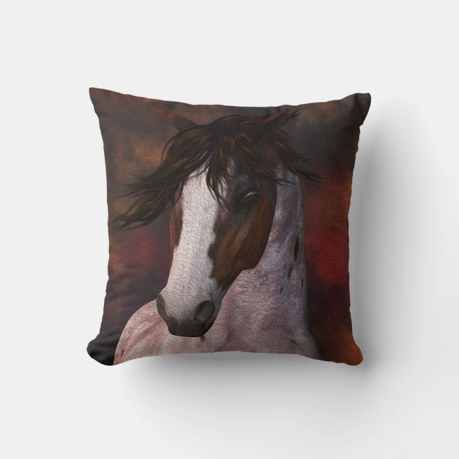 Det Equine hästporträtt dämpar kudder gåvan Kudde (Framsida)
