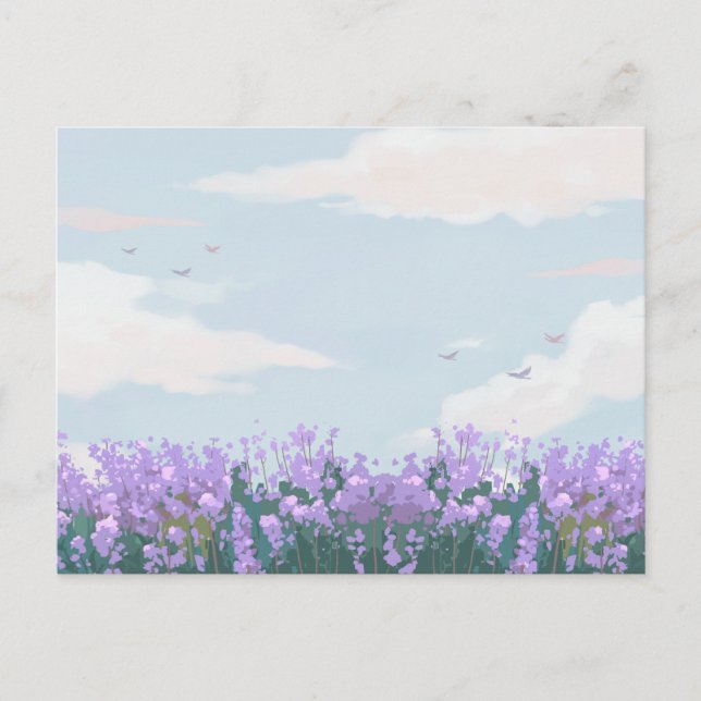 Det estetiska landskapet blå himmel blomman vår vykort (Framsida)