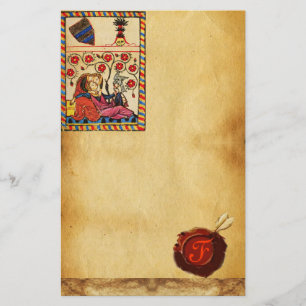 DET ETERNALA KÄRLEK PARCHMENT RED VAX SEAL MONOGRA BREVPAPPER