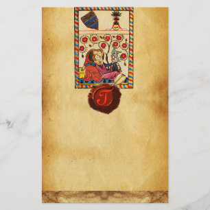 DET ETERNALA KÄRLEK PARCHMENT RED VAX SEAL MONOGRA BREVPAPPER