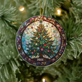 Det eviga Evergreen: Glas som fastnat Julgransprydnad Keramik