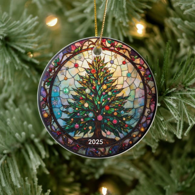 Det eviga Evergreen: Glas som fastnat Julgransprydnad Keramik (Träd)