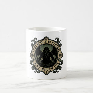 Det Eviga Kan Aldrig Dö Vintage Cthulh Kaffemugg
