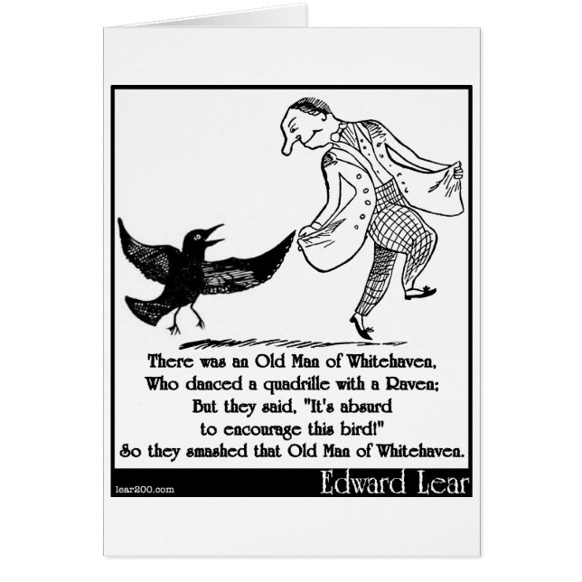 Det fanns en gamal man av Whitehaven Hälsningskort (Framsidan)