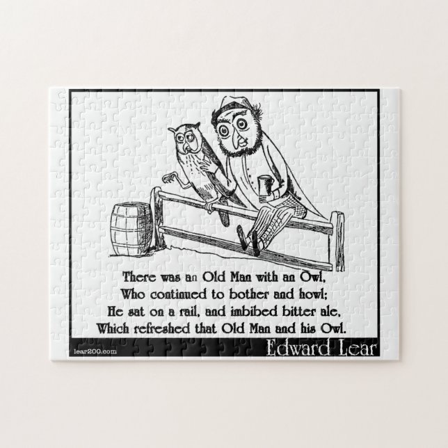 Det fanns en gamal man med en uggla pussel (Horisontell)