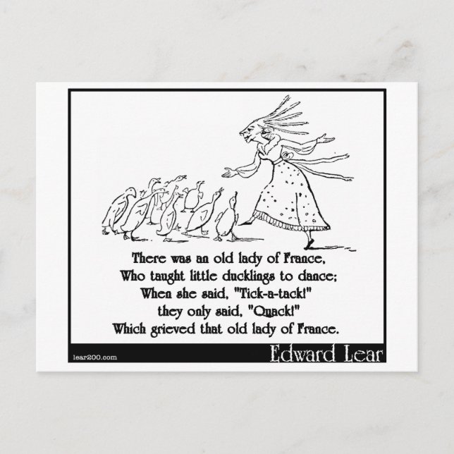 Det fanns en gammal dam i Frankrike Vykort (Framsida)