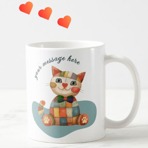 Det färgade mönstret Lycklig är unikt Kaffemugg