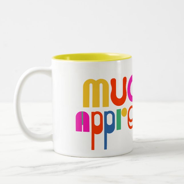 Det färgstarka tack du uppskattar Två-Tonad mugg (Vänster)
