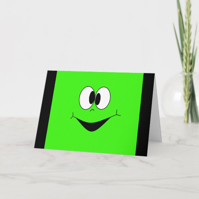 Det fina gröna födelsedagskortet Ansikte Lime Kort (Framsida)