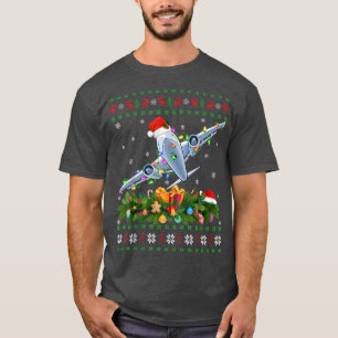 Det fina Julafton Lighting Träd Santa Ugly-planet  T Shirt