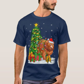 Det fina Julafton Träd-familjen Matching Santa Gri T Shirt