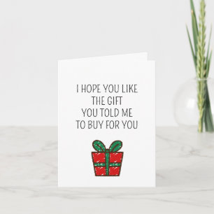Det fina julklappet Joke Birthday Card Kort