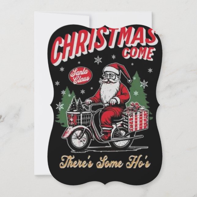 Det fina julkortet - Jultomten Helgdag Humor w Kort (Framsida)