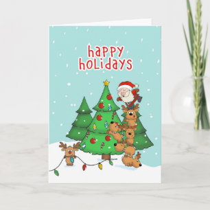 Det fina julkortet - jultomten och hans medhjälpar helgkort