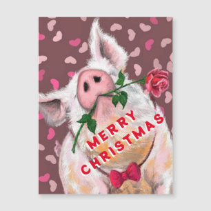 Det fina julkortet Magnet med gentleman Gris