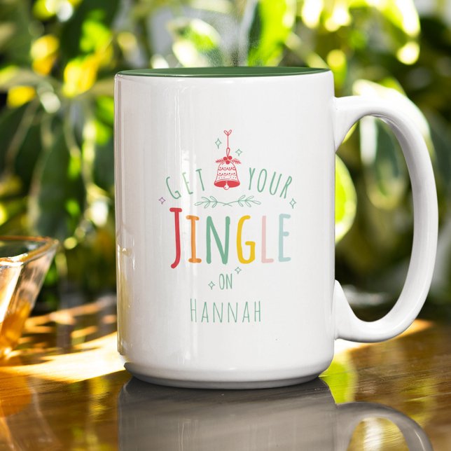 Det fina Jungle Klockor Rainbow-eget namn Två-Tonad Mugg (Skapare uppladdad)