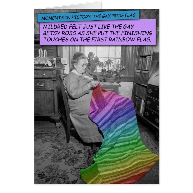 Det fina kortet - Mildred, gay Betsy Ross Hälsningskort (Framsidan)