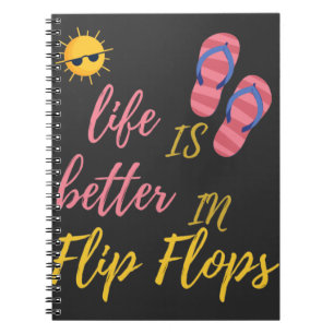 Det fina livet är bättre i Flinflip flops Sommarbu Anteckningsbok