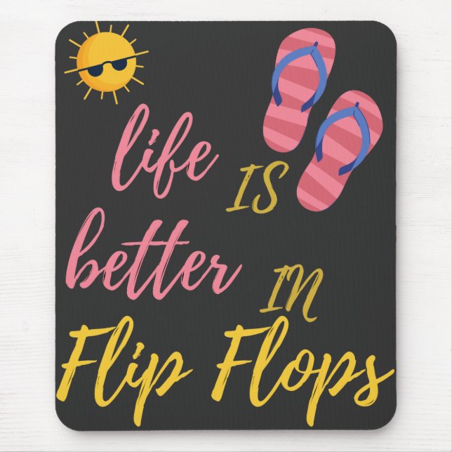 Det fina livet är bättre i Flinflip flops Sommarbu Musmatta (Framsidan)