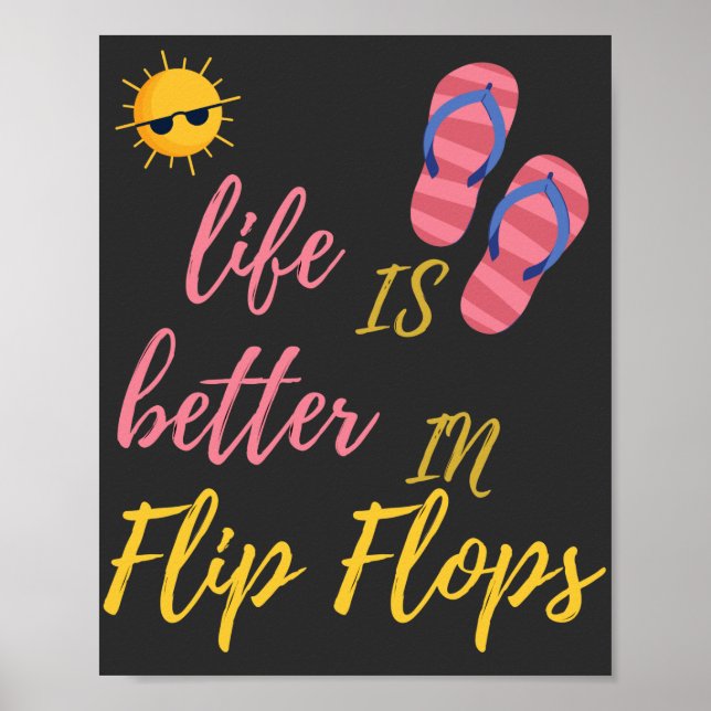 Det fina livet är bättre i Flinflip flops Sommarbu Poster (Framsidan)