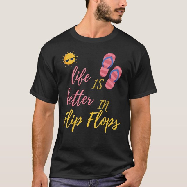 Det fina livet är bättre i Flinflip flops Sommarbu T Shirt (Framsida)