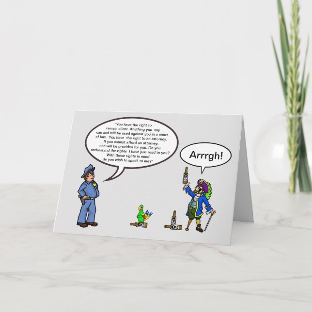 Det fina Pirat och det polisiära gratulationskorte Kort (Framsida)