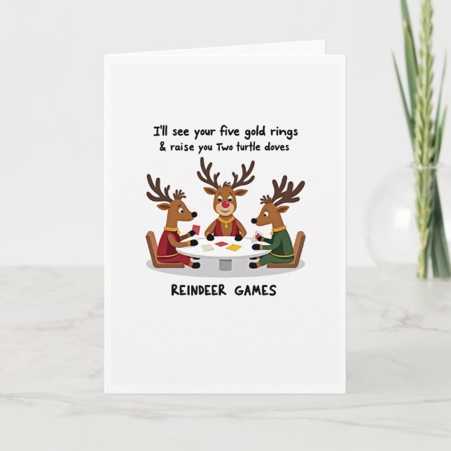 Det fina Reindeer Games-julkortet Tack Kort (Framsida)