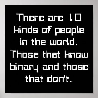 Det finns 10 typer av människor i världen. Thos.. Poster
