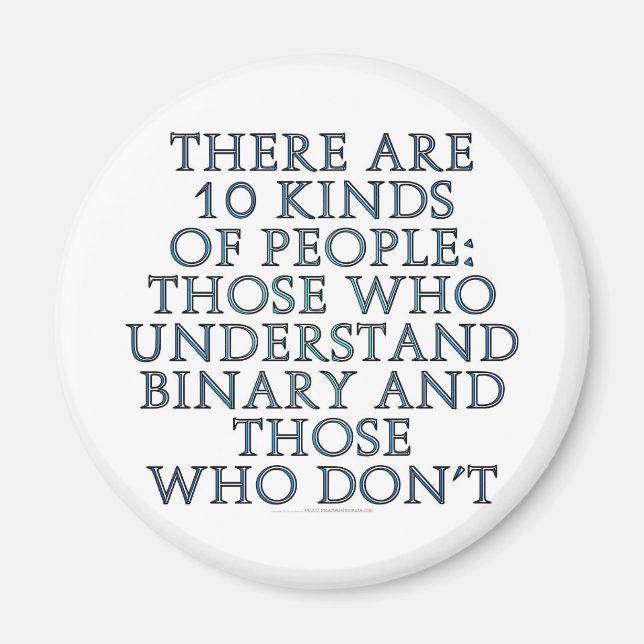 Det finns 10 typer av människor.. magnet (Framsidan)