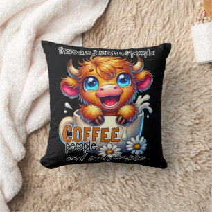 Det Finns 2 Sorters Människor Kaffe Människor och Kudde
