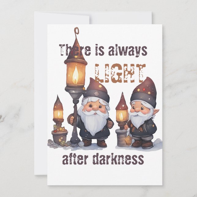 Det finns alltid ljus efter mörkret julkort (Framsida)