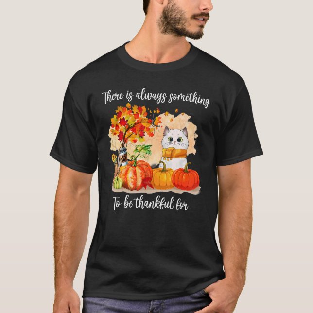 Det finns alltid något att vara tacksam mot Katt A T Shirt (Framsida)