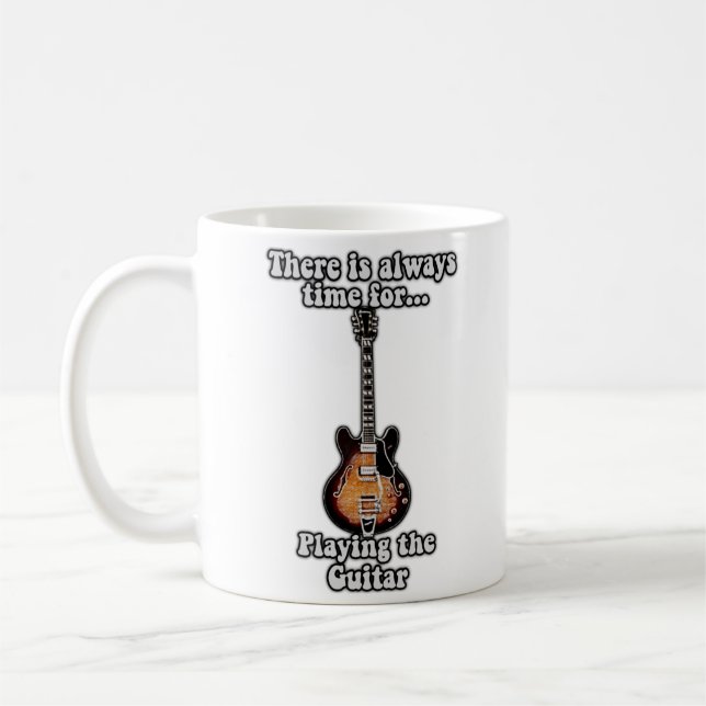 Det finns alltid tid att spela gitarr. retro kaffemugg (Vänster)