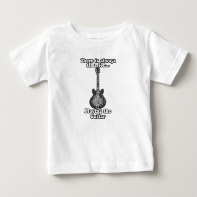 Det finns alltid tid att spela gitarren. B&W T Shirt (Framsida)