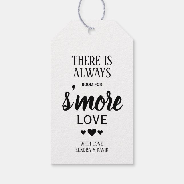 Det finns alltid utrymme för Smore Kärlek Bröllop  Presentetikett (Baksidan)