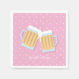 Det Finns En Bebis Bryggande Ölmuggar Rosa Dusch Pappersservett