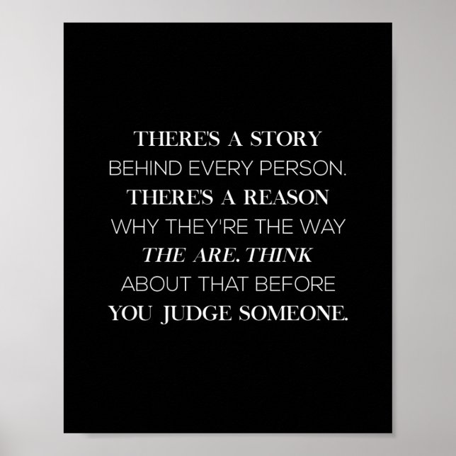 Det finns en berättelse bakom varje person som det poster (Framsidan)