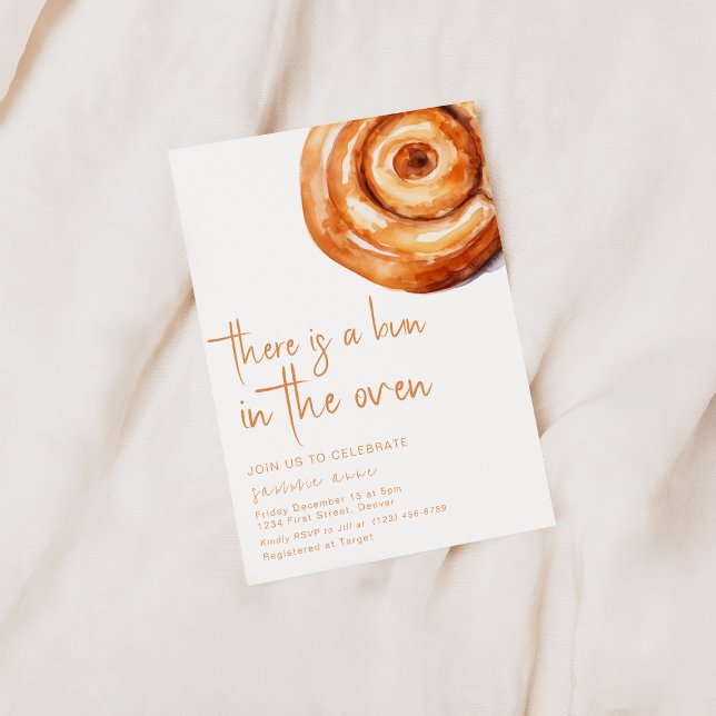 Det finns en bun i Oven Baby Shower Inbjudan (Skapare uppladdad)