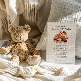 Det finns en bun i Oven Neutralt Baby Shower Inbjudningar