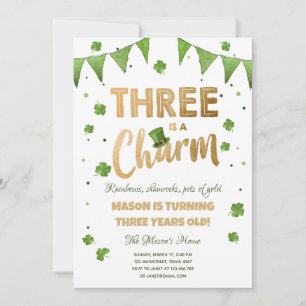 Det finns en Charm St. Patrick Day Boy Birthday Inbjudningar