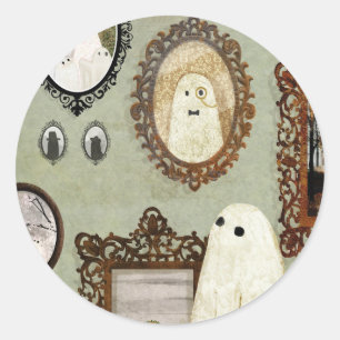 Det finns en Ghost i galleriet i Porträtt Runt Klistermärke