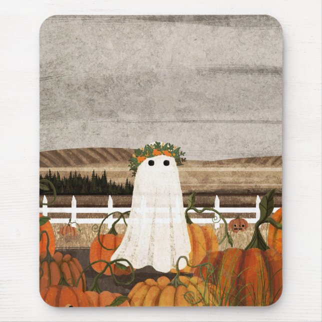 Det finns en Ghost i Pumpkin Patch igen Musmatta (Framsidan)