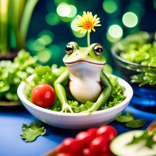 Det finns en groda i min sallad canvastryck