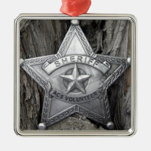 Det finns en ny sheriff i Town Julgransprydnad Metall
